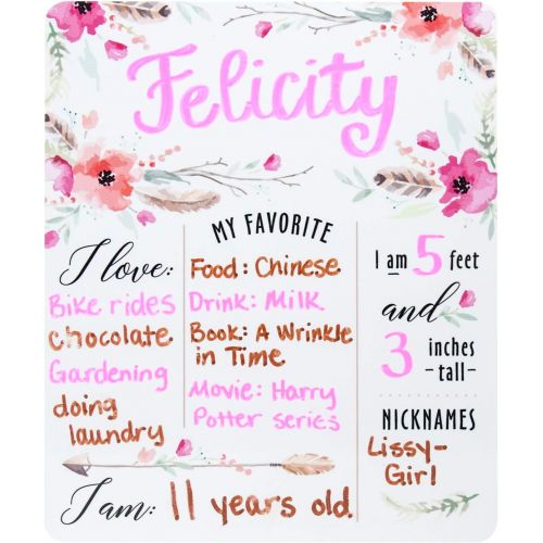  [아마존베스트]Canopy Street 16 x 20 Boho Chic Birthday Milestone Chalkboard Style Photo Prop for Babies and Toddlers - Reusable Dry Erase Board