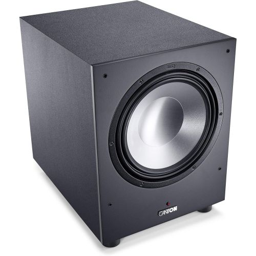  CANTON 31cm Active Bass Reflex Home HiFi Subwoofer with Additional Passive Membrane Black (SUB 12.4)