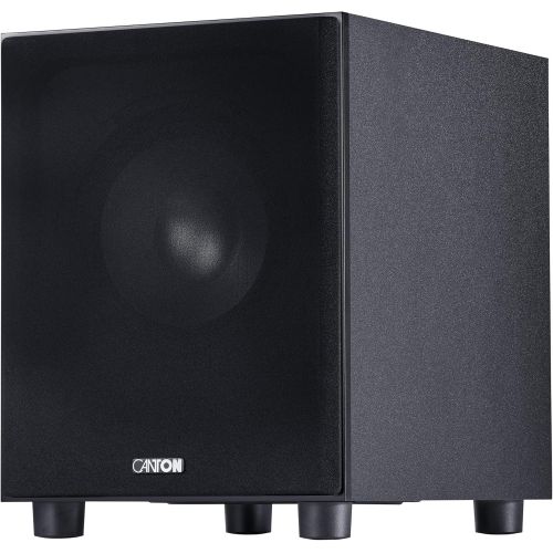  CANTON 31cm Active Bass Reflex Home HiFi Subwoofer with Additional Passive Membrane Black (SUB 12.4)