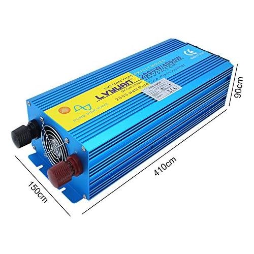  [아마존베스트]-Service-Informationen Cantonape Voltage Converter 2000 W 12 V 230 V Pure Sine Wave Power Inverter with 2 Sockets and LED + LCD Display