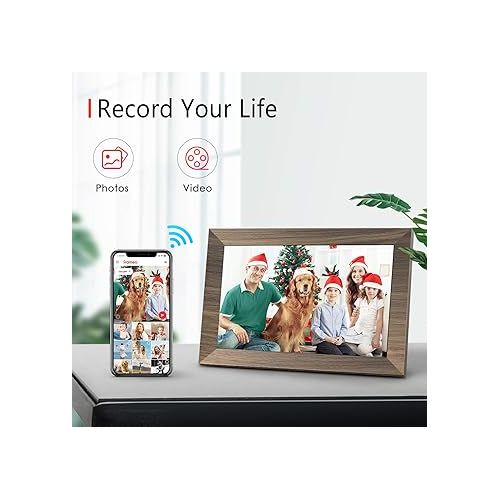  10.1 WiFi Digital Picture Frame, IPS Touch Screen Smart Cloud Digital Photo Frame with 16GB Storage, Wall Mountable, Auto-Rotate, Share Photos via Frameo App