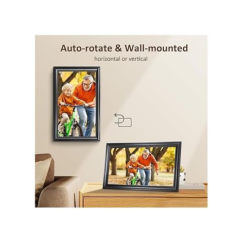  16 Inch Large Digital Picture Frame, Canupdog WiFi Digital Photo Frame with 1920 * 1080 IPS Touchscreen, 32GB Storage, Auto-Rotate, Wall Mountable, Easy Setup, Slideshow Photos and Videos