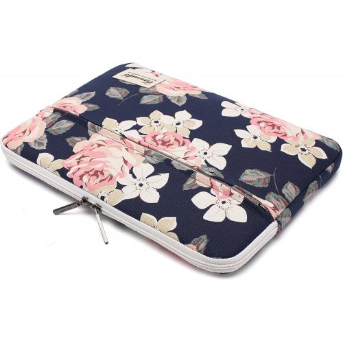  [아마존베스트]Canvaslife White Rose Patten Laptop Sleeve 14 inch 14.0 inch Laptop case Bag