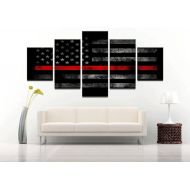 /Canvasstro American flag & Red Line poster canvas print, art home decor wall hanging, multi panel modern decor