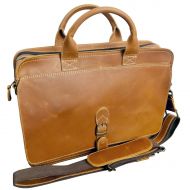 Canyon Outback Texas Canyon 15 Leather Computer Briefcase, Distressed Tan