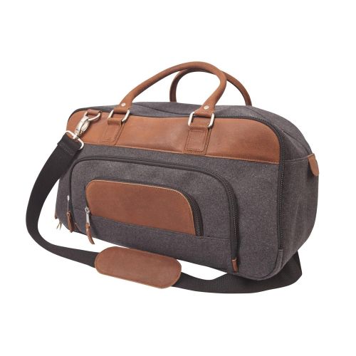  Canyon Outback Leather Goods, Inc. Canyon Outback Leather Goods Inc. Brody 18 Wool and Leather Duffel Bag, Grey/Tan - Full Grain Leather and Premium Wool Overnight Weekender Bag - Perfect Travel Bag or Gym Bag