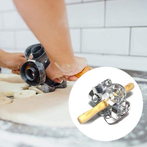  Caonidaye Metal Revolving Donut Cutter Maker Machine Mold Pastry Dough Baking Roller for Donuts Snack Cooking Baking