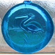 CapeCodGlassShop Cape Cod Blue Heron Pressed Art Glass Suncatcher Ornament