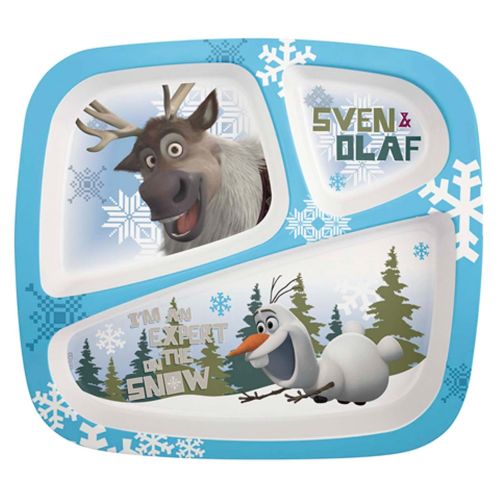  Capital City Inventory Zak! Design Toddler Mealtime Set: Divided Plate and Silverware Featuring Olaf from Frozen, BPA Free, 2 Piece Set