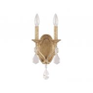 Capital Lighting 1617AG-CR Blakely 2-Light Wall Sconce, Antique Gold Finish with Clear Crystal Accents