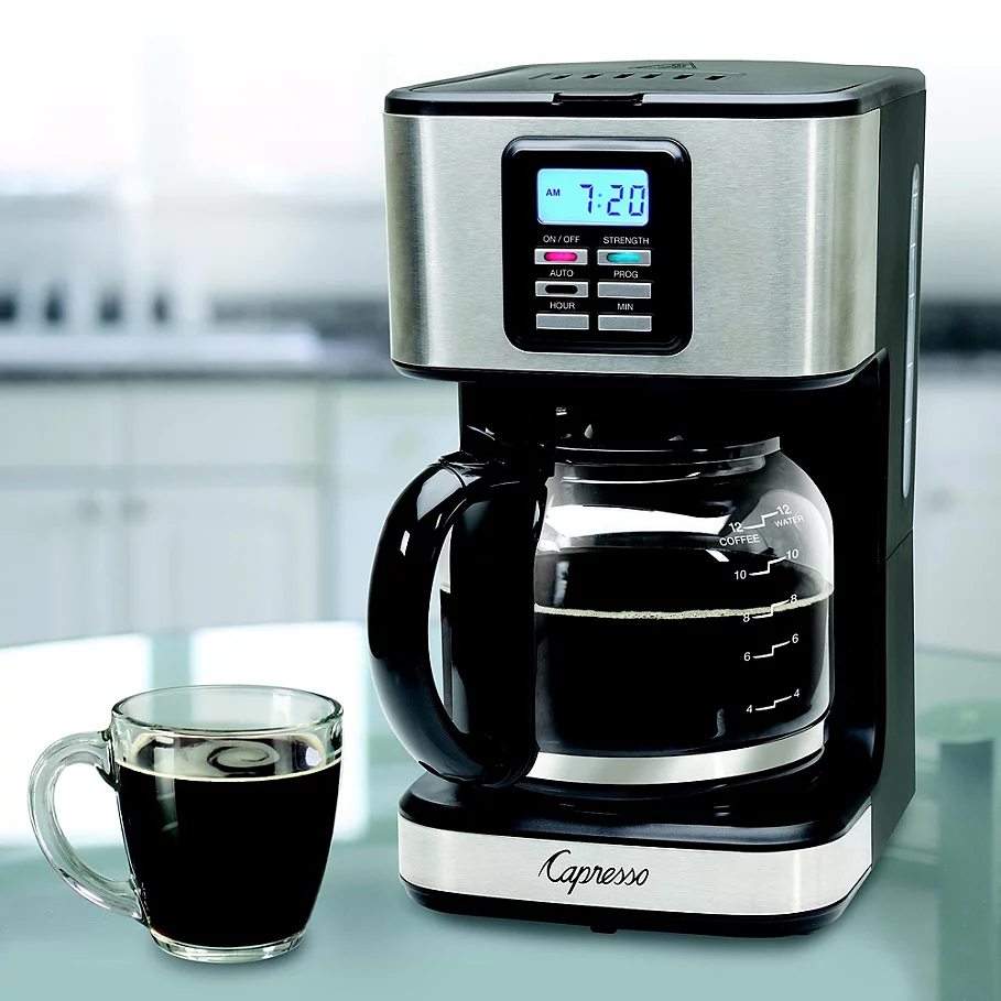  Capresso SG220 12-Cup Programmable Coffee Maker in BlackStainless Steel