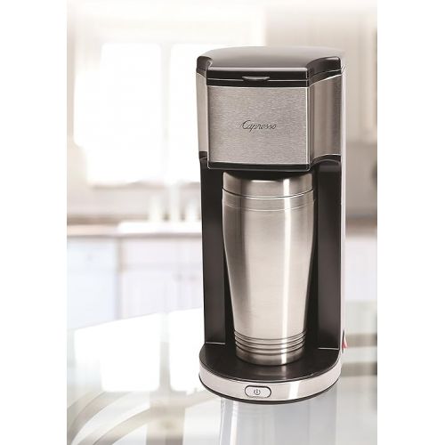  Capresso 425 On-the-Go Personal Coffee Maker, Silver/Black, Stainless steel, 16 oz