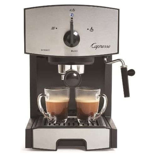  Capresso 117.05 Stainless Steel Pump Espresso and Cappuccino Machine EC50, Black/Stainless
