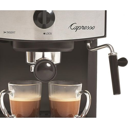  Capresso 117.05 Stainless Steel Pump Espresso and Cappuccino Machine EC50, Black/Stainless