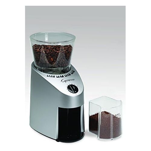  Capresso 560Infinity Conical Burr Grinder, Brushed Silver, 8.5-Ounce