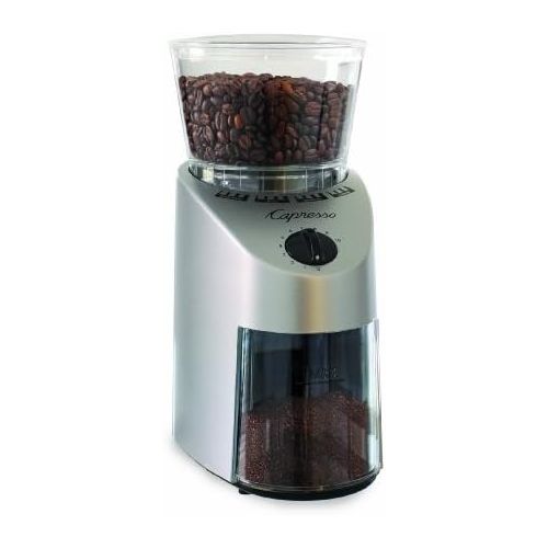  Capresso 560Infinity Conical Burr Grinder, Brushed Silver, 8.5-Ounce