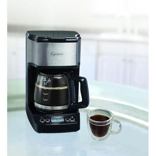  Capresso 5-Cup Mini Drip Coffee Maker, Black and Stainless Steel