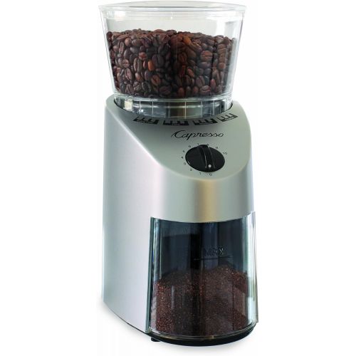  Capresso 560Infinity Conical Burr Grinder, Brushed Silver, 8.5-Ounce