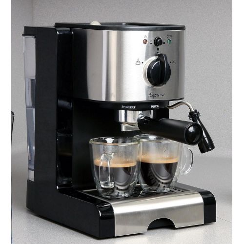  Capresso 116.04 Pump Espresso and Cappuccino Machine EC100, Black and Stainless