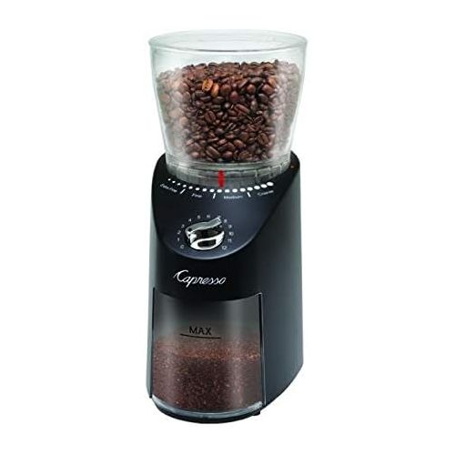  Capresso 570.01 Infinity Plus Commercial Grade Conical Burr Grinder, Black Includes Dusting Brush and Cleaning Tablets
