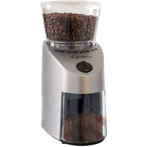  Capresso 560.04 Infinity Conical Burr Grinder, Brushed Silver Includes Coffee Grinder Cleaning Tablets and Coffee Grinder Dusting Brush (3 Items)