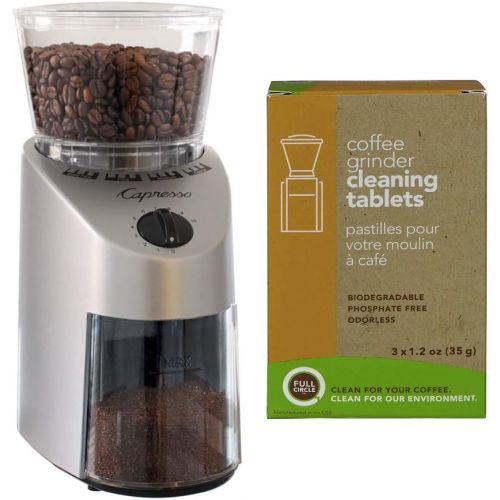  Capresso 560.04 Infinity Conical Burr Coffee Grinder with Urnex Full Circle Biodegradable Cleaning Tablets (2 Items)