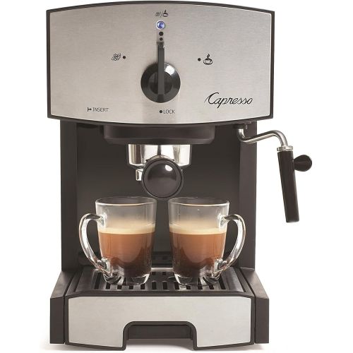  [아마존베스트]Capresso 117.05 Stainless Steel Pump Espresso and Cappuccino Machine EC50, Black/Stainless