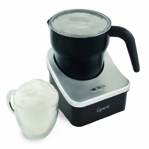  [아마존베스트]Capresso froth Pro Milk Frother for Cappuccino, Espresso, Latte and Hot Chocolate, 7 x 5 x 6, Black/Matte Silver