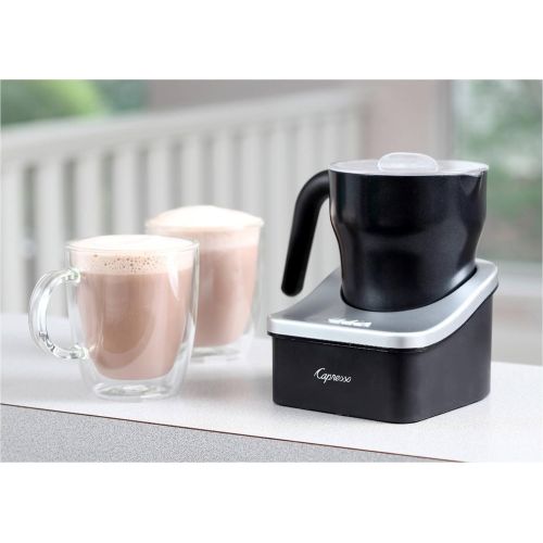  [아마존베스트]Capresso froth Pro Milk Frother for Cappuccino, Espresso, Latte and Hot Chocolate, 7 x 5 x 6, Black/Matte Silver