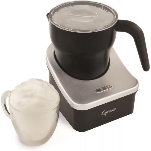  [아마존베스트]Capresso froth Pro Milk Frother for Cappuccino, Espresso, Latte and Hot Chocolate, 7 x 5 x 6, Black/Matte Silver