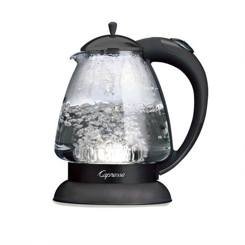  Capresso H2O Glass Water Kettle Black 48-Ounce