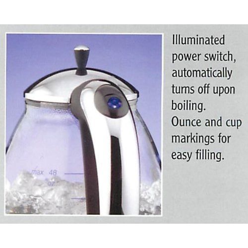  Capresso 259 H2O Plus Glass Water Kettle, Polished Chrome