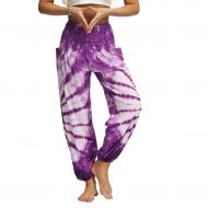 CapsA Beauty Womens Floral Print Elastic Waist Harem Pants Casual Loose Hippy Yoga Trousers Baggy Boho Aladdin Pants