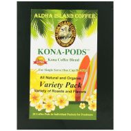 Capsule coffee Aloha Island Coffee KONA-POD, Variety Pack of our Kona & Hawaiian Coffee Blend, 36-Count Coffee Pods