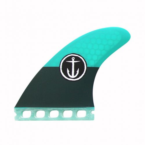  Captain Fin Co. CF-Quad Medium Single TabFutures Compatible Surfboard Fin, Aqua