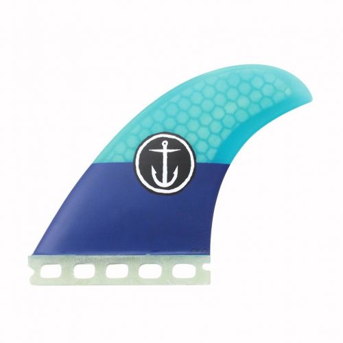  Captain Fin Co. CF-Quad Single TabFutures Compatible Surfboard Fin, Blue