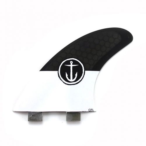  Captain Fin Co. CF-5-Fin Large Twin TabFCS, II Compatible Surfboard Fin, Black