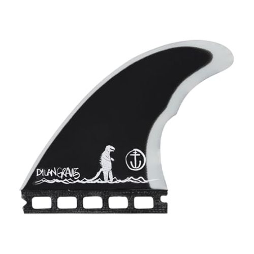  Captain Fin Co. | Dylan GRAVEZILLA Surfboard Fins | (Single TAB) Thruster Set | Black Black M Single Tab