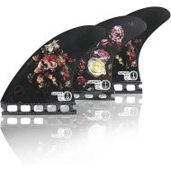 Captain Fin Co. | DION AGIUS Flowers Surfboard Fins | (Single TAB) | Thruster Set | Black Black OS