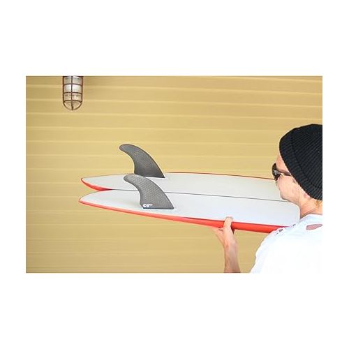 Captain Fin Co. | Tyler Warren Twin Surfboard Fins | (Single TAB) Twin Fin Set | Black