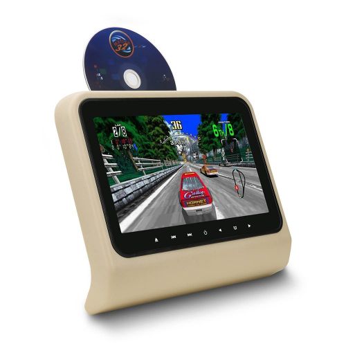  Captiosus Universal Car Headrest Mount Monitor- 9 Inch Vehicle Multimedia CD DVD Player - Smart Audio Video Entertainment System HDMI Hi-Res TV LCD Screen