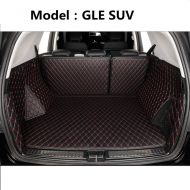 Cool car Custom fit Cargo Mat boot liner Waterproof full covered cargo liners Leather Boots Liner Pet Mats for Mercedes Benz GLE Class GLE 320 300 400 350 (GLE, Black with red line