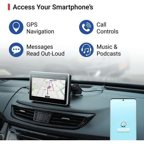  Car and Driver INTELLIDASH with Apple Carplay and Android Auto, 7 IPS Touchscreen Multimedia Player with Bluetooth, Mirror Link, SiriusXM, Google, Siri Assistant Dash or Windshield