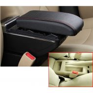 Car light cover MyGone for Bora Golf 4 High-end Car Center Console Cover Armrest Box with Charging Function-7 USB Ports Built-in LED Light, Cup Holder, Adjustable Ashtray, Large Storage Space Beig