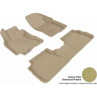 Car mats 3D MAXpider Complete Set Custom Fit All-Weather Floor Mat for Select Toyota Corolla Models - Kagu Rubber (Tan)