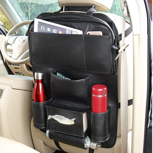  Car mats Esimen 2 Pack Car Back Seat Organizer, Foldable Car Dining Table Holder Bottles Holder Multifunctional Back Seat Protector Universal Use as Car Backseat Organizer for Kids