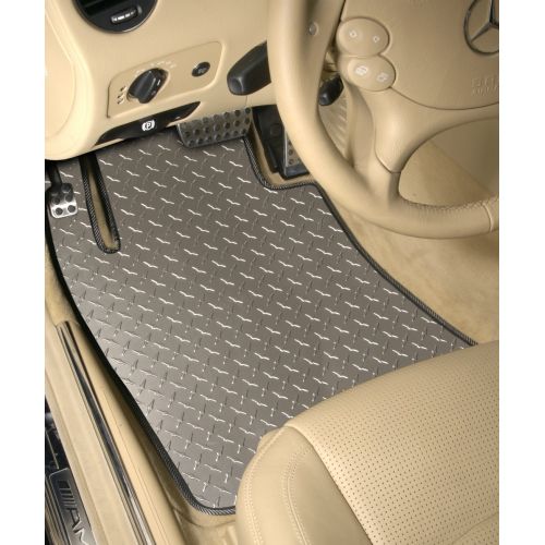  Car mats Intro-Tech JP-180F-DP Silver Floor Mat Set (Custom Diamond Plate Front 2-Piece)