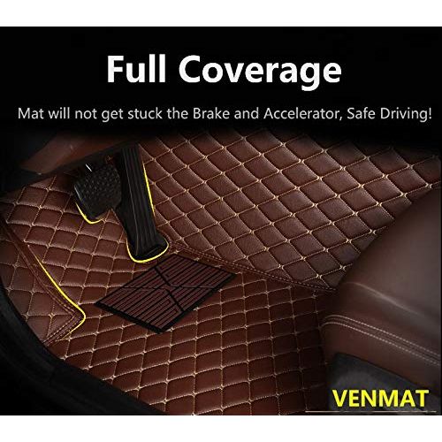  Car mats VENMAT Car Floor Mats Tailored for Audi Q5 2007-2015 Auto Foot Carpets Faux Leather All Weather Waterproof Full Surrounded Anti Slip 3D Car Liner Rugs (Wine Red)