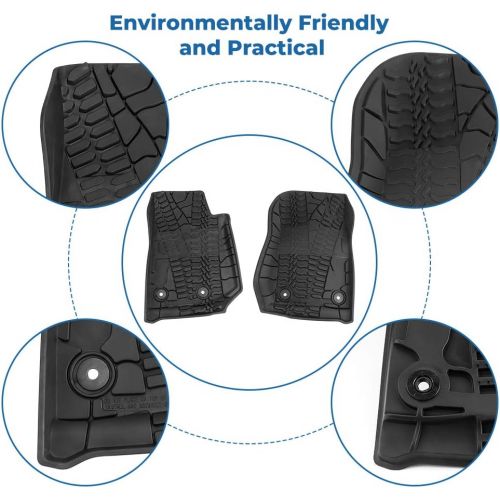  Car mats JOYTUTUS Fits Jeep Wrangler JKU Floor Mats 4 Door Slush Mat Unlimited 2014 2015 2016 2017 2018