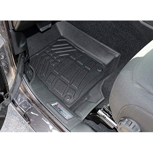  Car mats Wade 2-Piece Sure-Fit Floor Mat Liners for 1st Row 2018-2019 Jeep Wrangler JL/Wrangler Unlimited JL (Black)